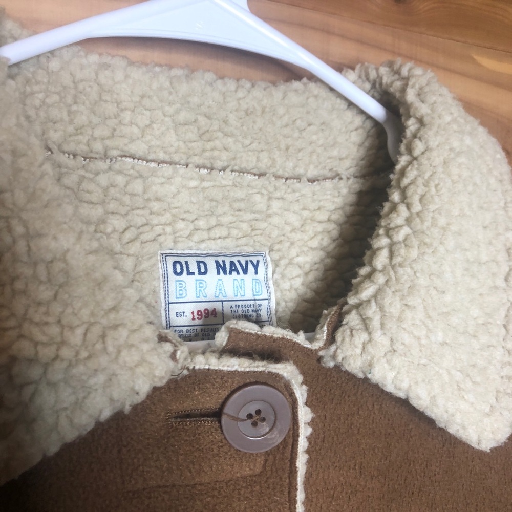 NWOT Sherpa Lined Brown Pea Coat - Picture 5 of 7